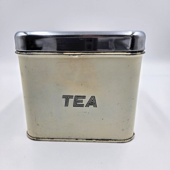 Kitchen Canisters Metal The Queen Line AR Lite White Cream 4 Pieces Vintage - Picture 11 of 16